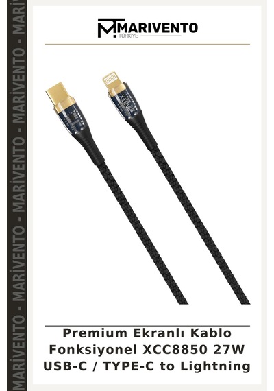 Premium Ekranlı Kablo Fonksiyonel Xcc8850 27w Usb-c / Type-c To Lightning