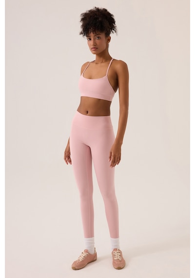 Los Ojos X Ece Pembe Yüksek Bel Spor Tayt Mono Leggings Pembe Pembe