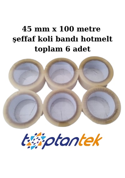 Koli Bandı 45x100 Metre Şeffaf Hotmelt Koli Bandı 6 Adet 6 Rulo