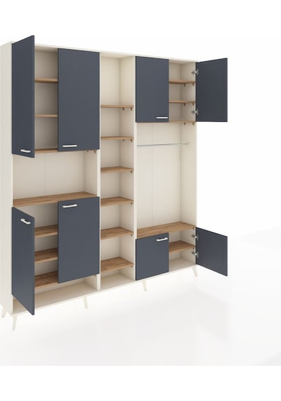 Arges Dolap 18 Raflı 8 Kapaklı Tek Askılı 220x30x243 Aytaşı-antrasit/çam Antrasıt/atlas Çam Arges Dolap 18 Raflı 8 Kapaklı Tek Askılı 220x30x243 Aytaşı-antrasit/çam Antrasıt/atlas Çam