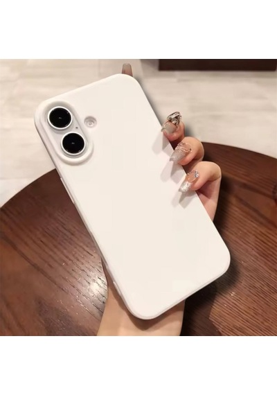 Apple Uyumlu iPhone 17 Kılıf Kamera Çıkıntılı Yumuşak Silikon İçi Kadife Lansman Kapak . Beyaz