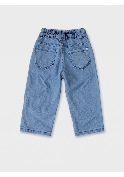 Robin Kids Kız Çocuk Yıldız Aplikeli Kot Kapri Pantolon Mavi