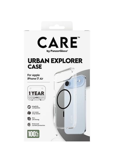 Care By Panzerglass Flagship Apple Uyumlu iPhone Air Transparent Urban Explorer Siyah Magsafe Kılıf