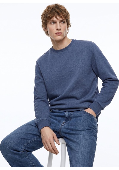 Limon Mavi Erkek Relaxed Sweatshirt L6wm-swt9518 Indigo Melanj