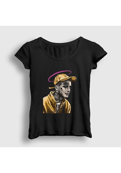 Presmono Kadın Angel Lil Peep T-shirt Siyah