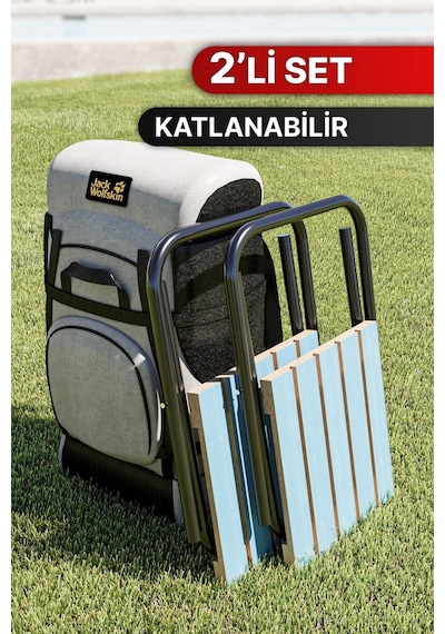 Bino Suya Dayanıklı Şık Ahşap Tasarım Kamp ve Bahçe Tabure 2'li Set Mavi Bino Suya Dayanıklı Şık Ahşap Tasarım Kamp ve Bahçe Tabure 2'li Set Mavi