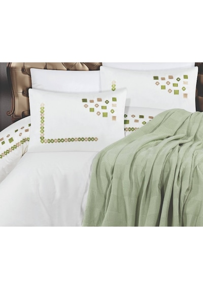 Goldroom Ahenk 7 Parça Pamuklu Pike Takımı. Mint Yeşili
