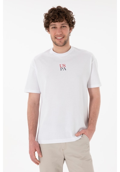 U.S. Polo Assn. Erkek Comfort Fit Bisiklet Yaka Beyaz Tişört 50306450-VR013