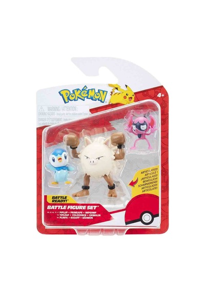 Pokemon Battle 3'lü Figür Seti Asorti-1 Pıplup + Prımeape + Impıd