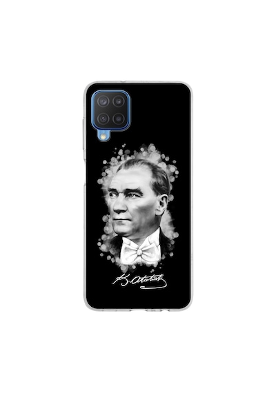 Samsung Galaxy Uyumlu M12 Kapak Atatürk Tasarımlı Şeffaf Silikon Kılıf