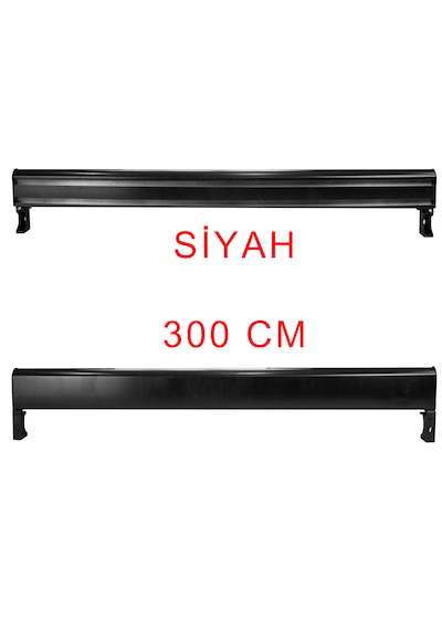 Siyah Dekoratif Perde Alüminyum Dekoratif Ray Kornişi 300 Cm