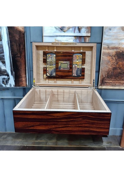 Lubinski İtaly Bombeli Humidor Puro Kutusu Maun 100's