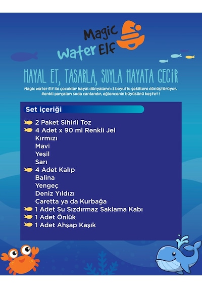 Maisonord Magic Water Elf Sihirli Su Hayvanları Kendin Yap Eğitici Oyun Seti - Deniz Canlıları