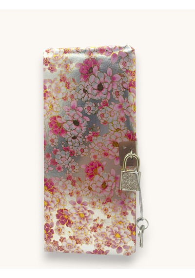 Parlak Çiçekler Hatıra Defteri Günlük Kilitli Defter 80 Yaprak -pembe