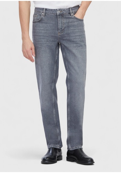 Ramsey Gri Düz Regular Fit Denim %100 Pamuk Pantolon
