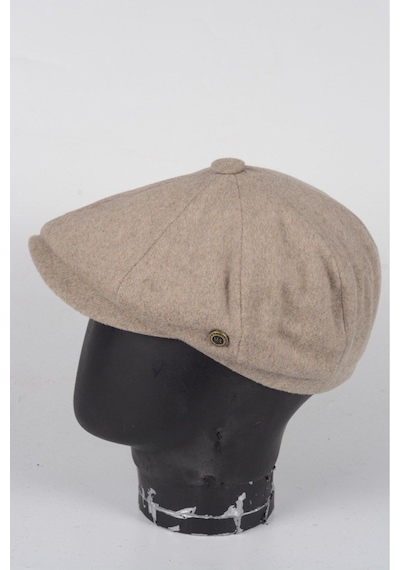 Eleven Markets Kışlık 8 Parca Kaşmir Düz Renk Peaky Blinders Model Erkek Kasket London Şapka Açık Kahverengi