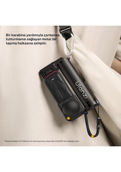 Ulanzi Mt98 Katlanabilir Selfie Stick Tripod 57cm 360 Kamera Uyumlu - S054 Siyah