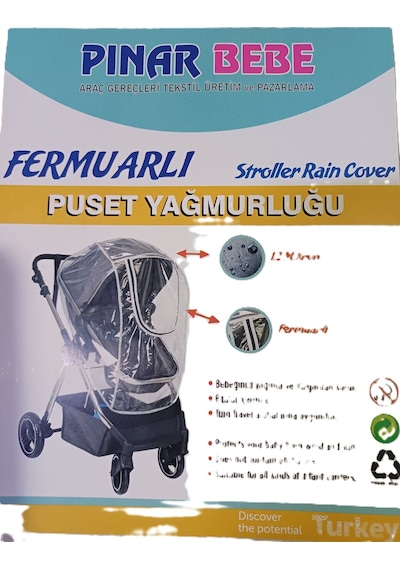 Pınar Bebe Travel Sistem Lüx Bebek Arabası Yağmurluğu Bebeciden Şeffaf