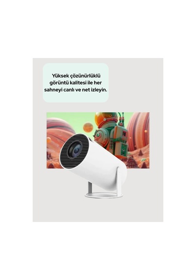 Ultra Pro Full Hd Ve 4k Destekli 130 İnç Projeksiyon Cihazı Çok Renkli
