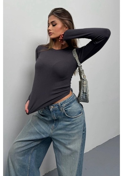Bbbutikbasic Parmak Geçmeli Buzzy Body B6588 Antrasit