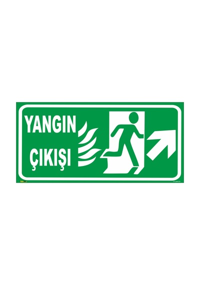 Yangın Çıkışı Sağ Yukarı 12,5x25 Cm Sticker