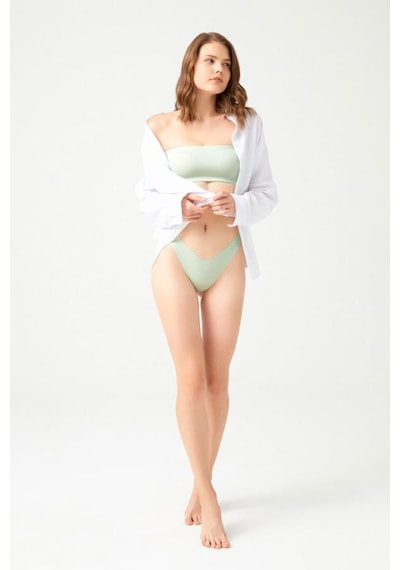 Cottonhill Straplez Crop Top Büstiyer Mint Yeşili Mint Yeşili