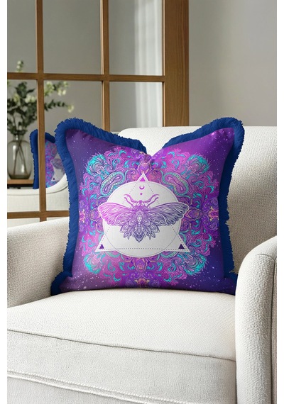 Mistik Mandala Moth Saçaklı Yastık Kılıfı - Kozmik Bohem Mor Lacivert Püsküllü Kırlent Kılıfı Pastel Dumanlı Duman Mistik Mandala Moth Saçaklı Yastık Kılıfı - Kozmik Bohem Mor Lacivert Püsküllü Kırlent Kılıfı Pastel Dumanlı Duman