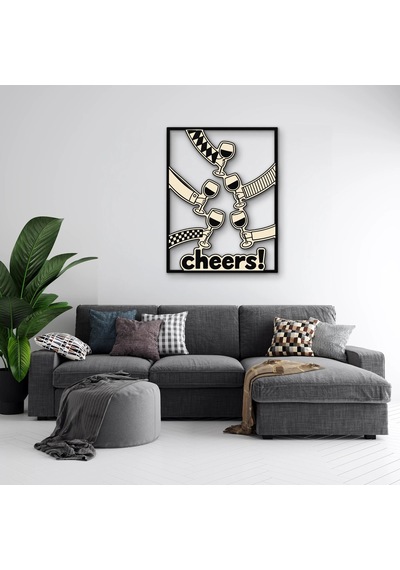 Kadeh Tokuşturan Eller - Metal Tablo - Dec0290 96 X 125 Cm Çok Renkli