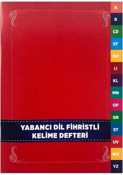 4E Yabancı Dil Kelime Fihristi Defteri K.Kapak Karatay