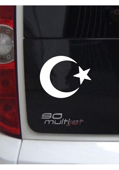 Ay Yıldız Folyo Kesim Etiket Beyaz 15 Cm