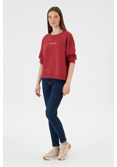 U.S. Polo Assn. Kadın Vişne Bisiklet Yaka Sweathırt 50313562-VR223