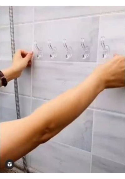Şeffaf Güçlü Kendinden Yapışkanlı Kapı Duvar Askısı 6 x 6 CM 5'li