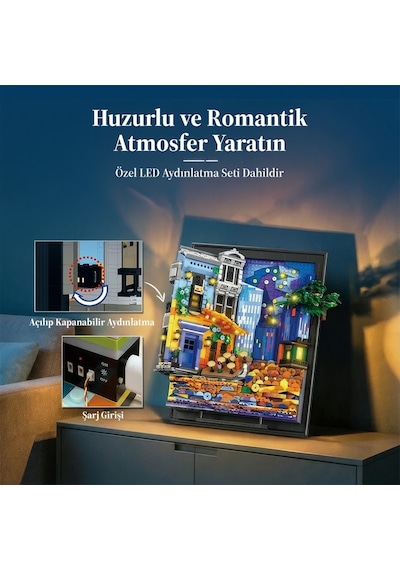 Reobrix Starry Night Cafe Wall Art 66702 Brick Yapım Seti