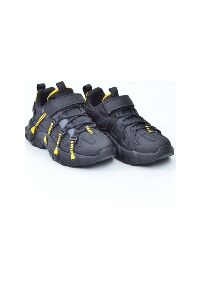 Pepino Kids Pepino Lastikli Cırtlı Filet Outdoor Çocuk Spor Ayakkabı Siyah-sarı