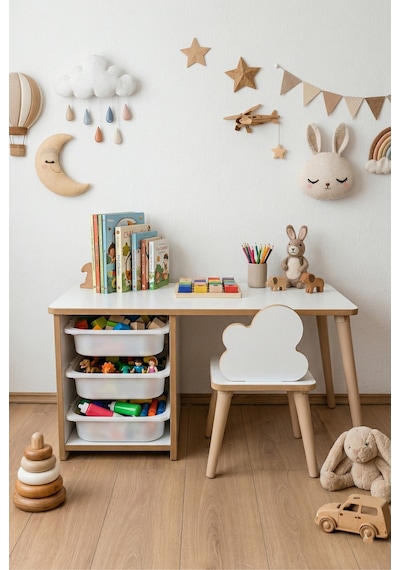Çocuk Masa Sandalye Takımı-3 Sepetli Çocuk Çalışma Masası Aktivite Masası Yaz-sil Bulut Sandalye Beyaz Çocuk Masa Sandalye Takımı-3 Sepetli Çocuk Çalışma Masası Aktivite Masası Yaz-sil Bulut Sandalye Beyaz