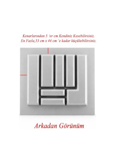 Plastik Çekmece İçi Düzenleyici 58 X 49 Cm Derin Kaşıklık Bıçak Kaşık Çatal 1 Adet Standart Ölçü Diğer