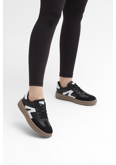 Tonny Black Rahat Kalıp Kauçuk Taban Bağcıklı Sneaker Kadın Siyah Beyaz Sneaker Tbtyldz005