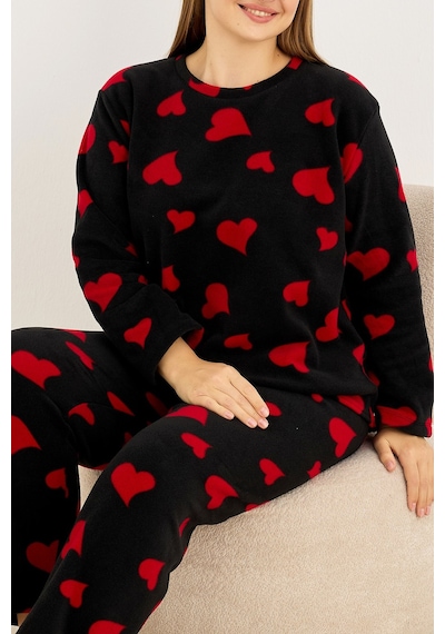 Siyah İnci Büyük Beden Polar Kışlık Örme Pijama Takım 25222566 Siyah Siyah İnci Büyük Beden Polar Kışlık Örme Pijama Takım 25222566 Siyah