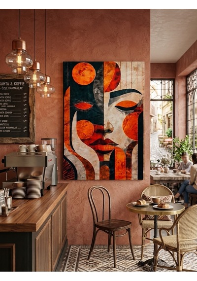 Tablo 60x90 Cm Büyük Boy Kafe Ve Salon Hediyelik Duvar Aksesuarı Açık Kahverengi