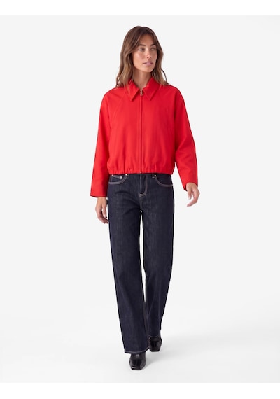 Koton Kruvaze Yaka Balon Kollu Fermuarlı Viskon Oversize Bomber Ceket Kırmızı 7wak50021pw Koton Kruvaze Yaka Balon Kollu Fermuarlı Viskon Oversize Bomber Ceket Kırmızı 7wak50021pw
