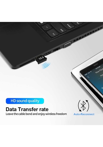 USB Bluetooth 5.0 Adaptörü Verici Bluetooth Alıcısı Ses Bluetooth