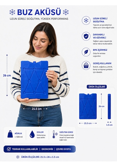 K-500 B Buz Aküsü İce Pack -466 Mavi
