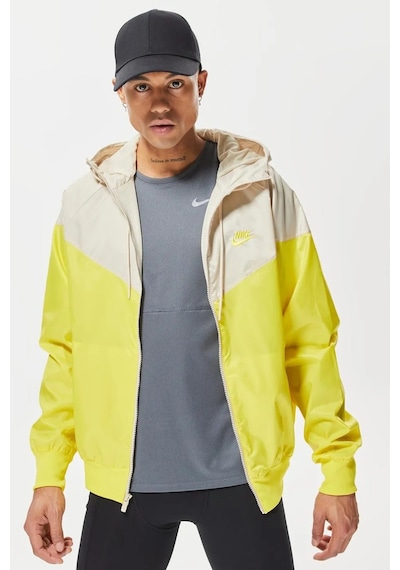 Nike Windrunner Full Zip Jacket Kapüşonlu Erkek Ceket Rüzgarlık Sarı Krem Sarı