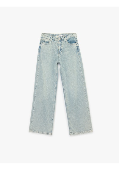 Koton Normal Bel Geniş Paça Taş Detaylı Pamuklu Jean Pantolon - Wide Leg Jeans Açık İndigo 6wal40071md Açık İndigo Koton Normal Bel Geniş Paça Taş Detaylı Pamuklu Jean Pantolon - Wide Leg Jeans Açık İndigo 6wal40071md Açık İndigo