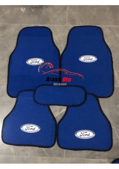 Ford Logolu Mavi Halı Paspas Çift Kat
