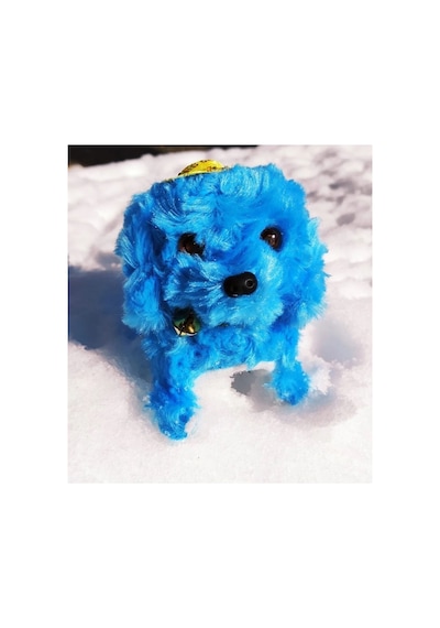 Pilleri Hediye Yürüyen Havlayan Sevimli Peluş Pilli Oyuncak Köpek 13 Cm. Krem Pembe Mavi Kahve Mor Mavi