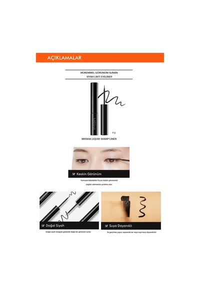 Missha r Liquid Sharp Liner Suya Dayanıklı Likit Eyeliner