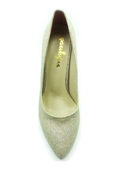 Çarıkçım Stiletto Kadın Ayakkabı Altın-Simli 61 700