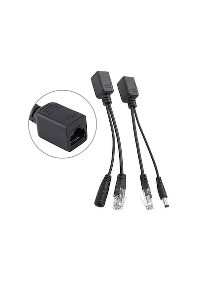4252 Ip Kamera Rj45 Kablosu Poe Set Ethernet Cat5 Adaptör Güç Pow
