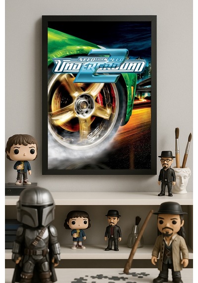 Need For Speed Underground Siyah Ahşap Çerçeveli Poster, Dekoratif Oyun Duvar Tablosu